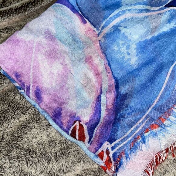 Nordstrom red, pink, and blue lightweight pashmina | Sz S - Picture 4 of 5